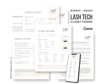 Lash Extension Consent Bundle, Client Intake Forms, Consent Form Lashes, Esthetician Bundle, Editable Lash Consent Template Bundle