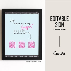 Tip Sign, Virtual Tip Jar Printable, Scan To Pay Tip Jar Sign, Tips Appreciated, Tip Jar For Musician, Bartender, Retail, Stylist, Lash Tech