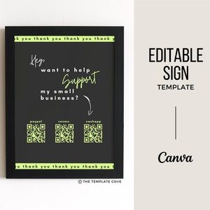 Tip Sign, Virtual Tip Jar Printable, Scan To Pay Tip Jar Sign, Tips Appreciated, Tip Jar For Musician, Bartender, Retail, Stylist, Lash Tech