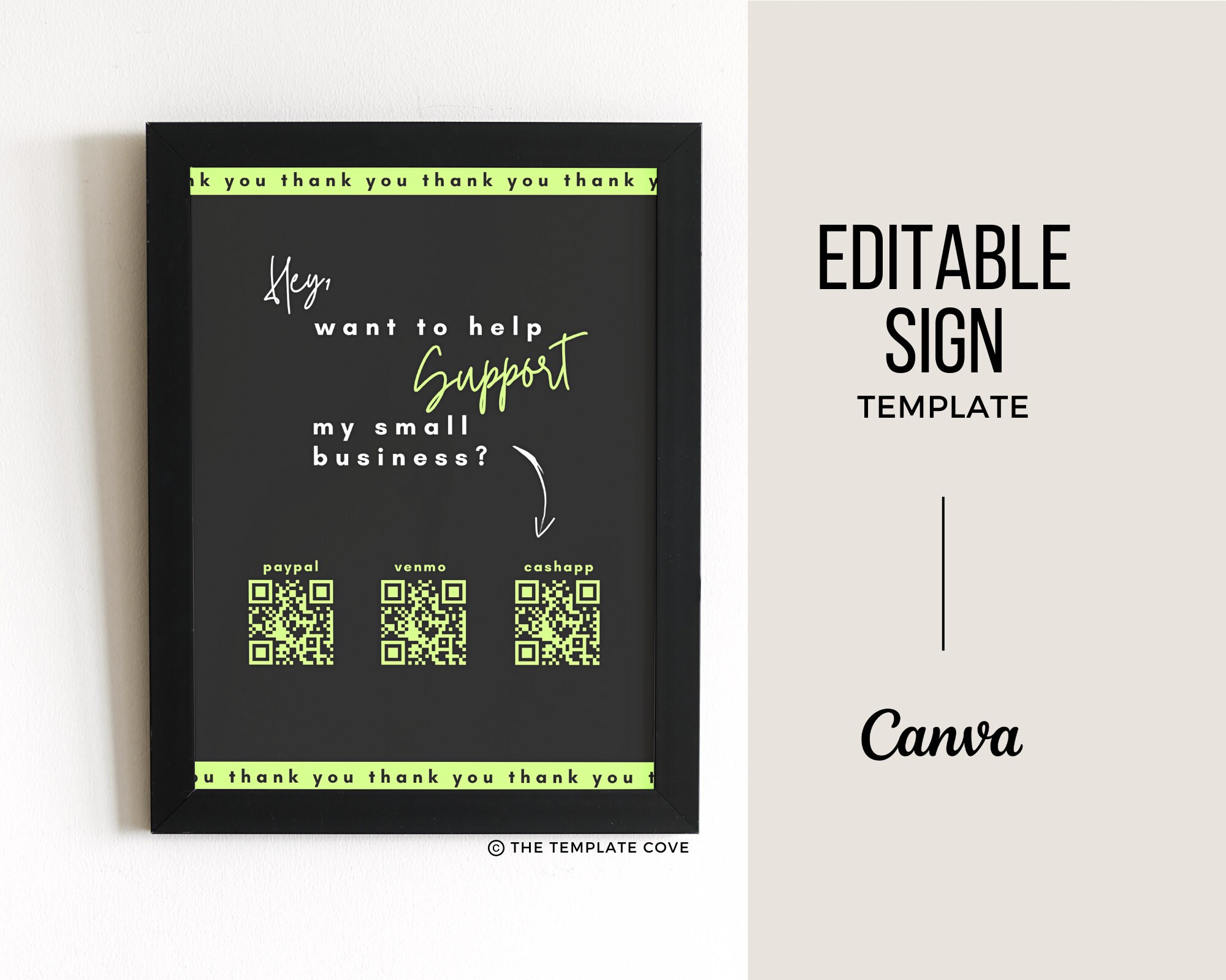 Tip Sign, Virtual Tip Jar Printable, Scan to Pay Tip Jar Sign, Tips ...