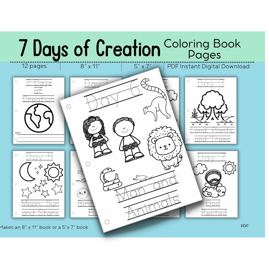 Creation Coloring Pages Day 7