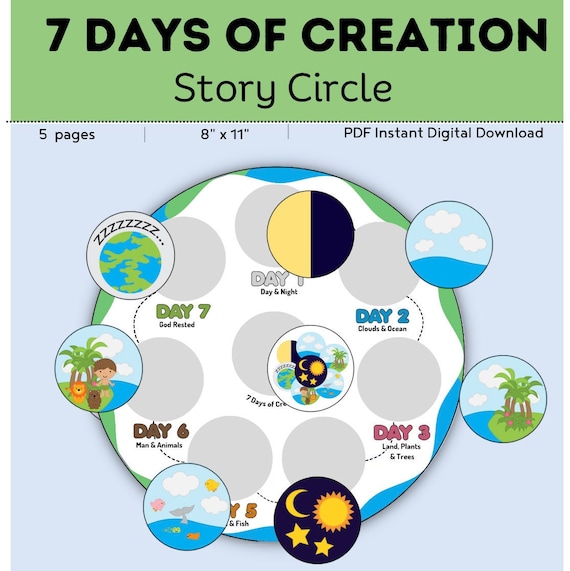 7 Days of Creation Story Circle DIGITAL DOWNLOAD Church