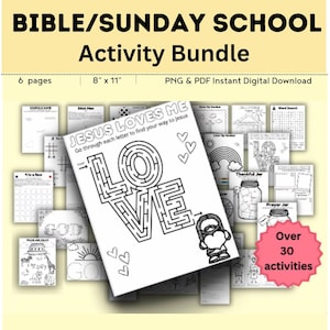 Sunday School Bible Stories Activity Coloring Pages // Church Activity //  Bible School  // Sunday School // Vacation Bible School