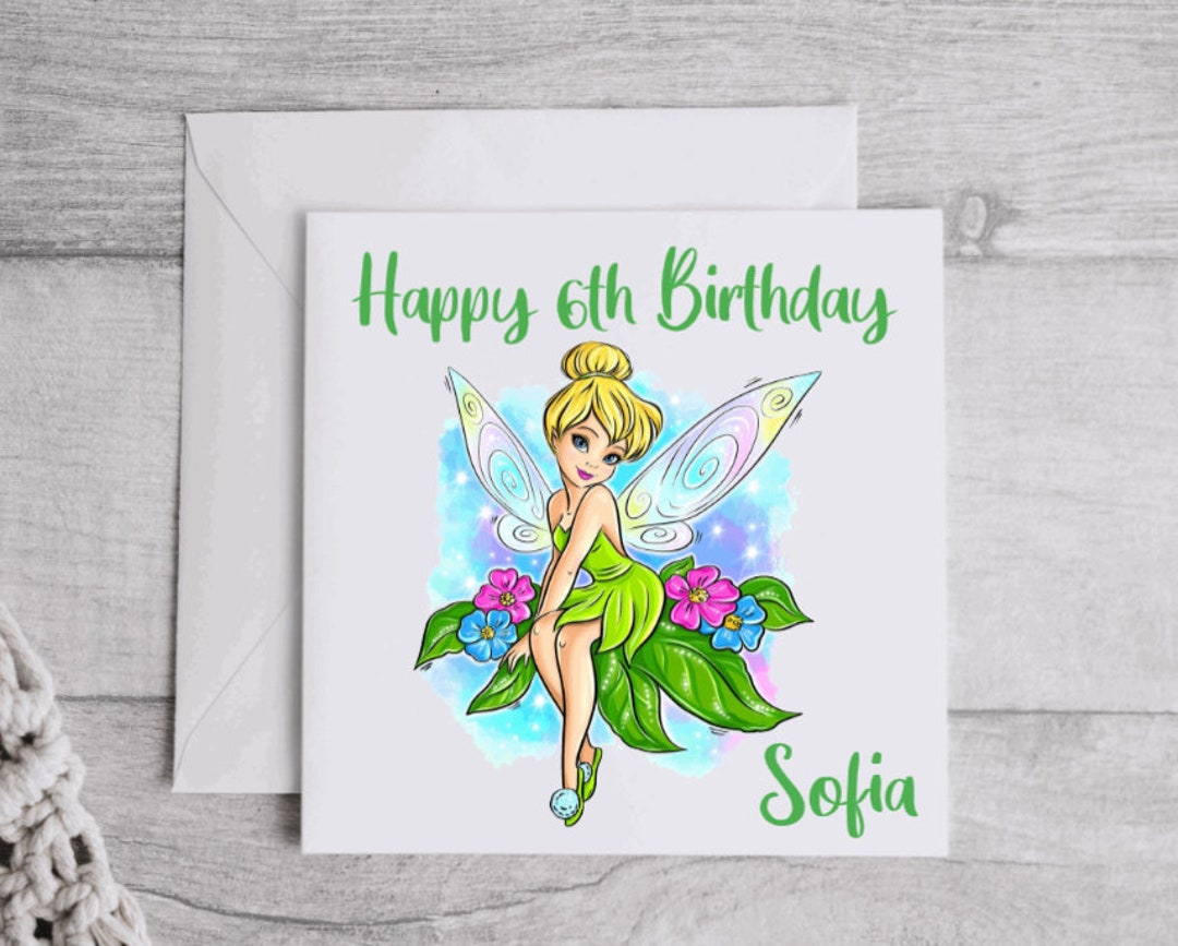 Personalised Tinkerbell Birthday Card Niece Nephew Son Etsy