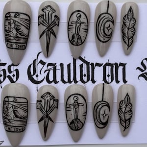 Etching Style Tattoo Nails