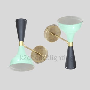 Handmade Brass Diabolo Italian Double Cone Wall Sconce Light Lamp, Wall lamp,
