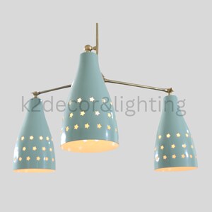 3 Lights Stilnovo Style Modern Brass Sputnik Perfect White Shade Chandelier Ceiling Lights Light Fixtures