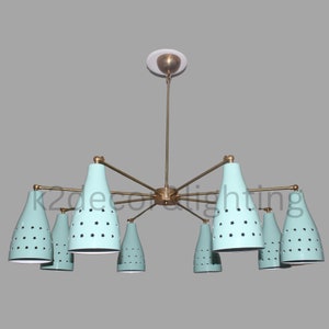 8 Lights Stilnovo Style Modern Brass Sputnik Perfect White Shade Chandelier Ceiling Lights Light Fixtures