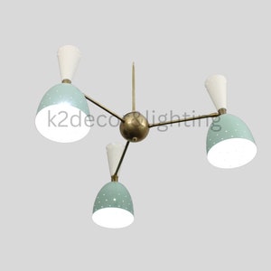 3 Lights Pendant Stilnovo Style Modern Brass Sputnik Perfect White Shade Chandelier Ceiling Lights Light Fixtures