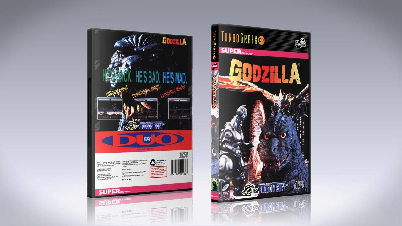 Godzilla [turbografx CD] W/dvd Case & Artwork Insert - Etsy