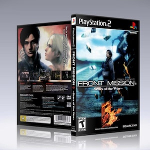May include: A PlayStation 2 video game case for "Front Mission: Scars of the War." The cover features a man and woman, with the game's title and logo prominently displayed. The back of the case shows additional images and text.