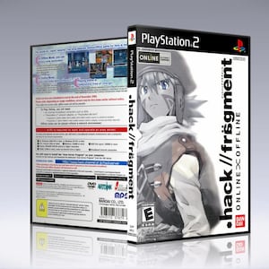 May include: A PlayStation 2 video game case for .hack//frägment ONLINE x OFFLINE. The cover features anime-style artwork of a character in a hat and scarf. The case is black and white with the game title in vertical text.