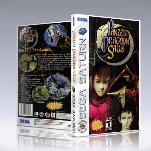 Panzer Dragoon Saga [Saturn] con estuche de DVD y portada