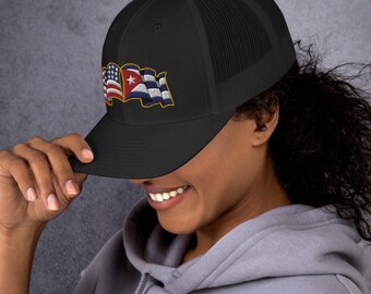 Cuba USA flags Embroidered cap – Cuba United States of America - unisex