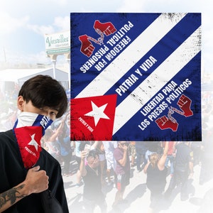 Patria y Vida bandana, head scarf, Head handkerchief – unisex