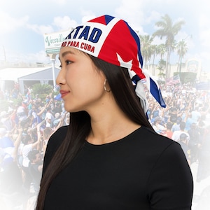 Libertad para Cuba I-220A, bandana, head scarf, Head handkerchief – unisex -v2