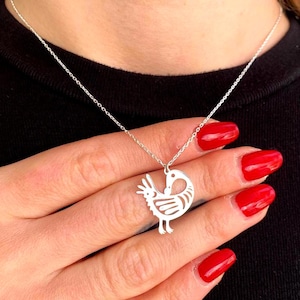 Sankofa Bird Necklace in 925K Sterling Silver, Adinkra Symbol, Minimalist Spiritual Jewelry, Gift for her, Gift for him, Gift idea