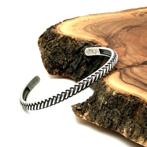 Viking Wheat Cuff Bracelet Bangle, Adjustable Silver Plated Metalwork Thin Bangle , Nordic Viking Arm Ring, Men Jewelry,Valentine&#39;s Day Gift