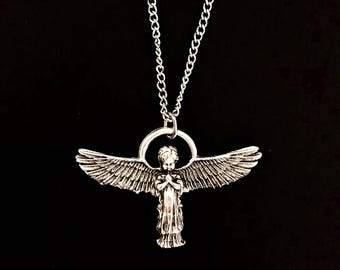 Collana con angelo bambino placcata in argento: ciondolo cherubino, gioielli religiosi