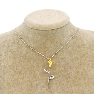 Dainty Rose Necklace, 925K Sterling Silver, Flower Pendant, Bridesmaid Gift, Best Friend Gift, Gift for her, Mother&#39;s Day Gifts, Gift idea