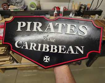 Pirates of the Caribbean Classic Disneyland Wood Sign
