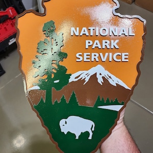 National Park Service laser cut wood sign