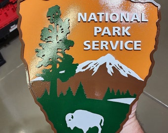 National Park Service laser cut wood sign