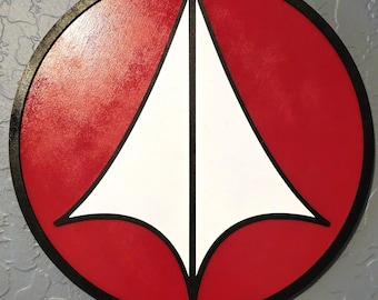 Robotech Macross inspired wood logo