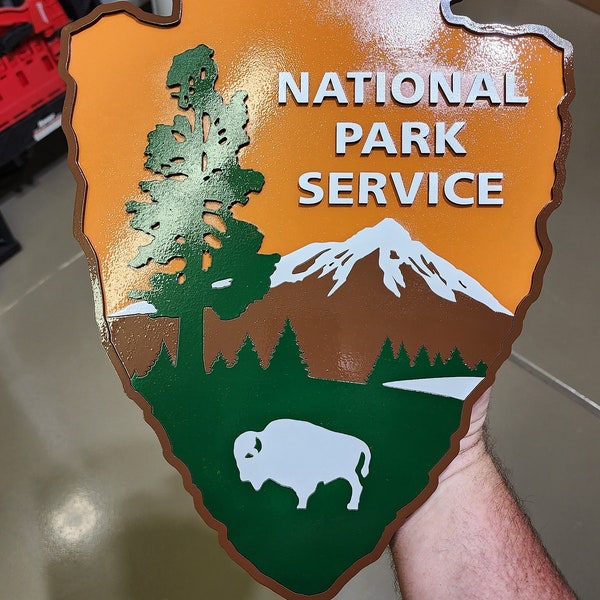National Park Service laser cut wood sign