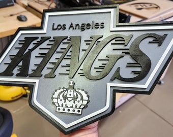 Los Angeles Kings Hockey team classic logo (1988 - 1998) laser cut wood sign