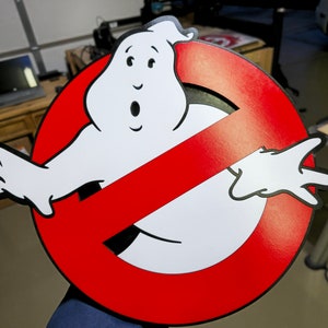 Ghostbusters movie logo laser cut wood sign