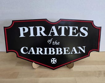 Pirates of the Caribbean Classic Disneyland Wood Sign
