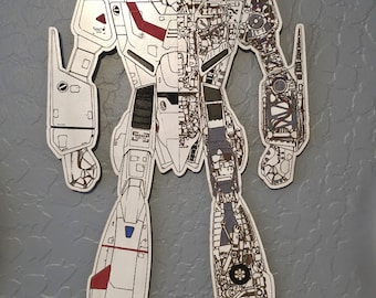 Robotech Macross Veritech inspired wood sign