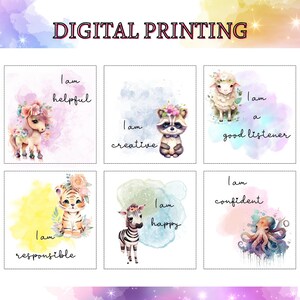 Printable Children's Positive Affirmation Cards | Set of 18 Kids Affirmation Cards | Digital Download | Encouragement Cards for Kids | PDF