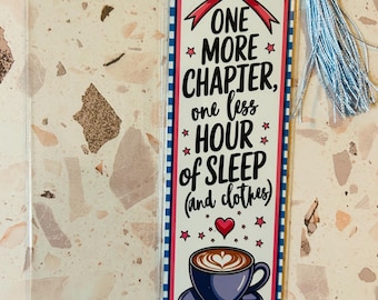 One More Chapter Bookmark, Metal Coffee Reader Accessory, Book Lover Gift