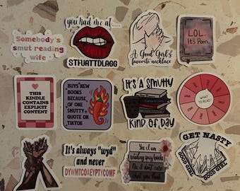Spicy Bookish Stickers – romance lovers, smut reader kindle stickers