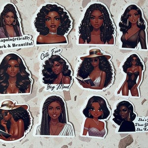Black Girl Baddie Sticker Pack: Melanin Queen Decals