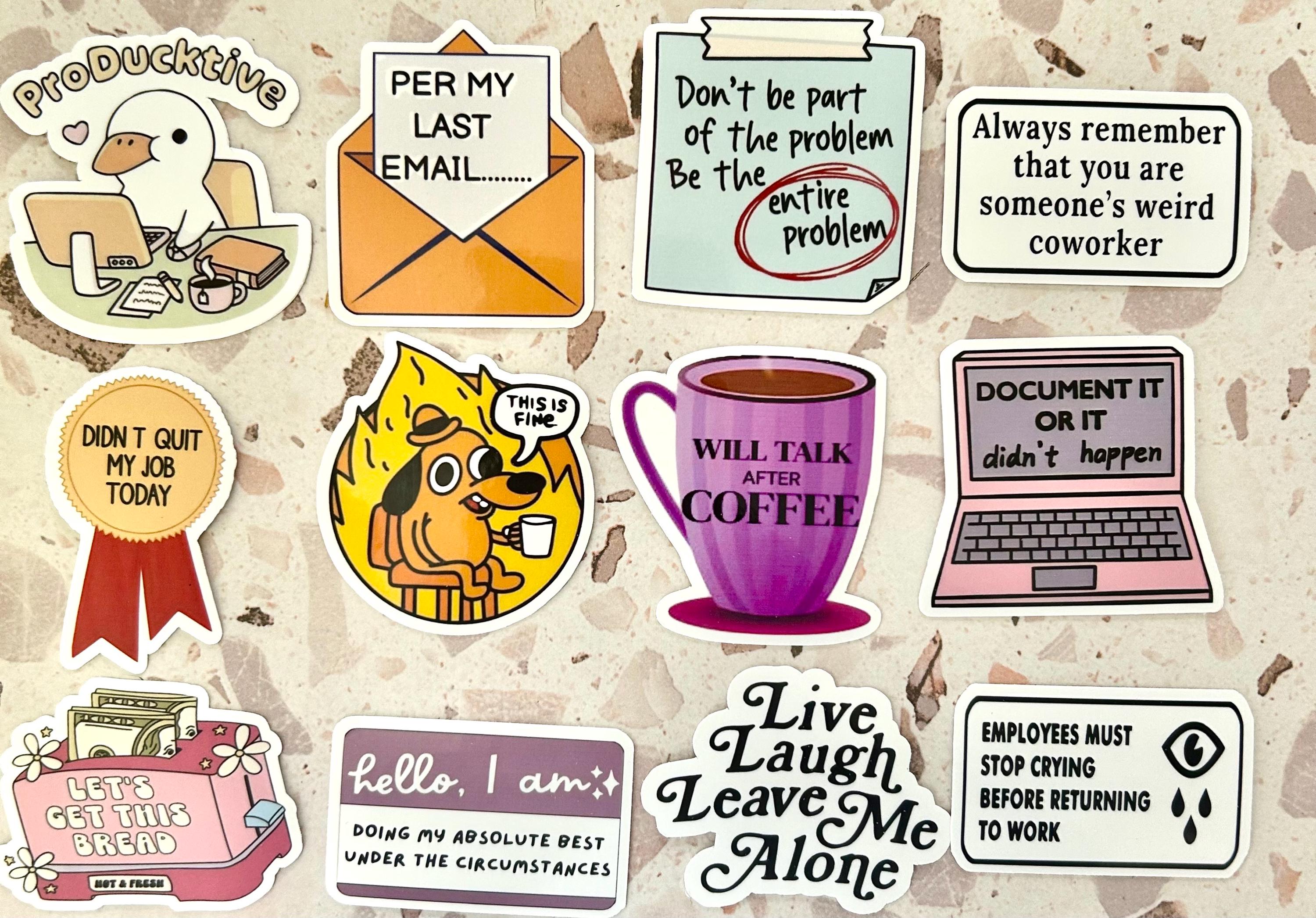12 STICKER PACK- Funny Girl Work Stickers