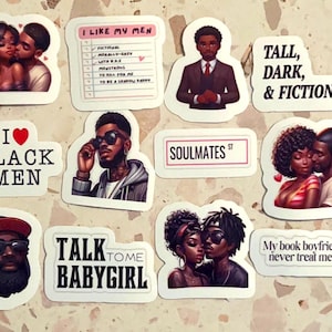 Black Woman Glossy Sticker Pack: Book Lover Planner Stickers