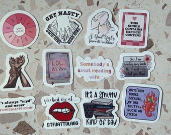 12 STICKER PACK- Spicy Bookish Stickers – romance lovers, smut reader