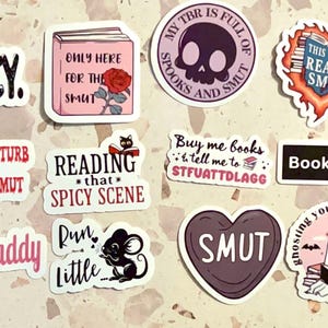 12 STICKER PACK- Smutty Bookish Sticker – Spicy Book Lover | Dark Romance