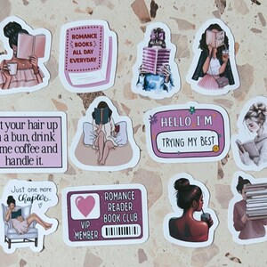 Book Lover Stickers - Cozy Reading Girl, Kindle Stickers (12-Pack)