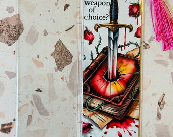 Double-Sided Metal Bookmark:Spicy Dark Romance bookmark