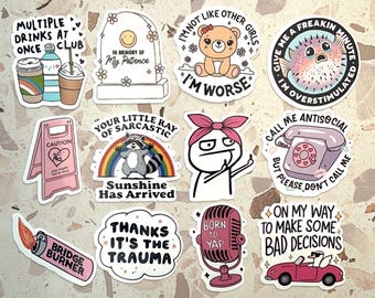 12 STICKER PACK- Funny Girl Sticker |Sassy Girl Stickers