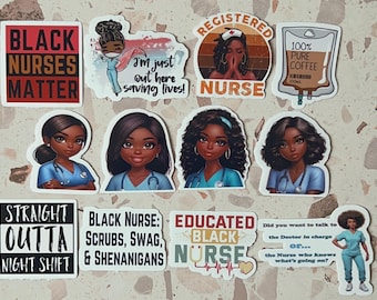Black Nurse Pride Sticker Pack Empowering Healthcare Decals