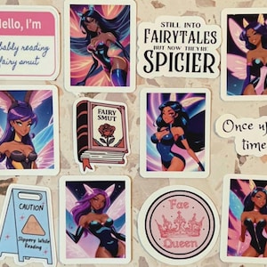 12 STICKER PACK- Magical Black Girl Fairy Sticker | Magic Fairy Sticker | Black Girl Kindle Sticker