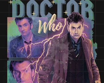Tenth Doctor Who 90s PNG Great For T-shirt, Dr Who David Tennant T-Shirt
