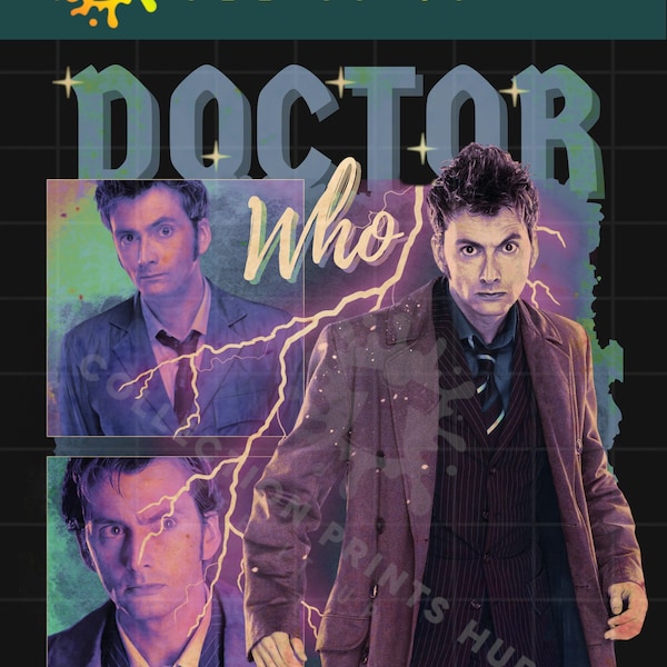 Tenth Doctor Who 90s PNG Great For T-shirt, Dr Who David Tennant T-Shirt