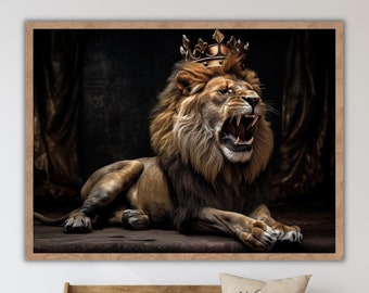 Lion of Judah DIGITAL DOWNLOAD Jesus Bible Art, Modern Bible Poster, Jesus Print Art Bible, Home decor wall art, boho scripture