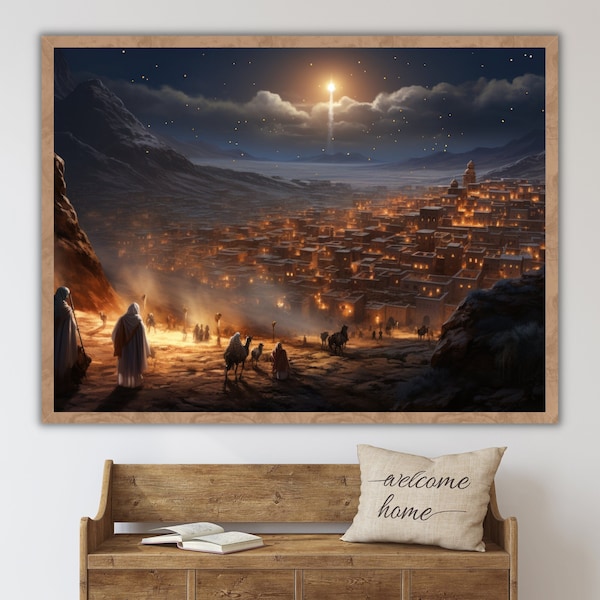 Star of Bethlehem, Birth of Jesus, Magi, DIGITAL DOWNLOAD Jesus Bible Art, Modern Bible Poster, Jesus Print Art Bible, Home decor wall art,